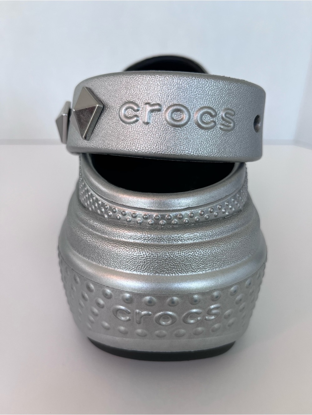 Women Crocs Stomp Metallic Clogs in Silver - Picture 4 of 14